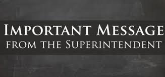 Message from Supt